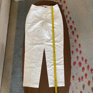 Karen Millen White Cotton Sateen Pants
